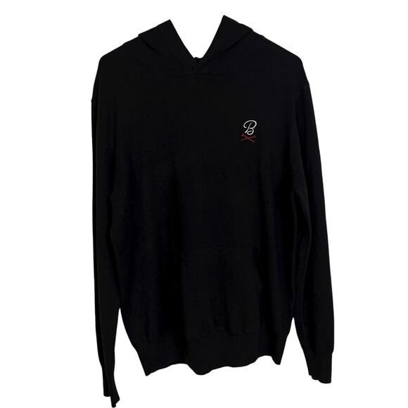 Barstool Sports Golf Sweater Mens Large Black Pullover Hooded Embroidered Preppy - Picture 1 of 8